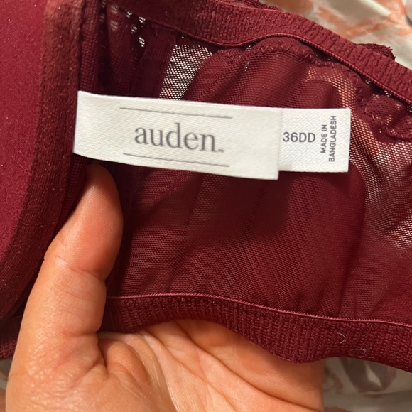 Women's Auden Front Hook Lace T-Back Red Bra Full Coverage Size 36DD - Picture 2 of 11